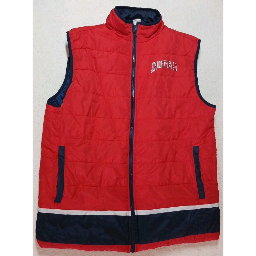 Los Angeles Angels Vest Mens‎ XL Red Blue MLB Baseball Puffer Jacket Nitto Adult